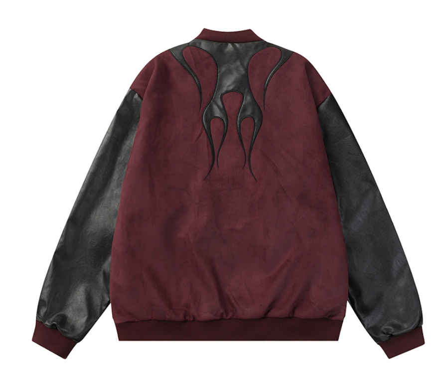 Men's Racing Suit Leather Coat - Close-up