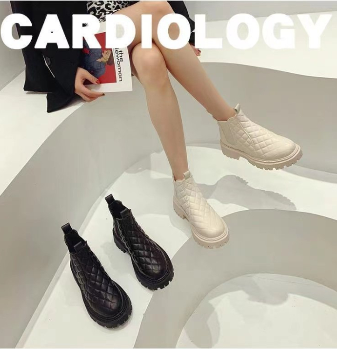 Color Matching Casual Thick Heel Plus Velvet Boots