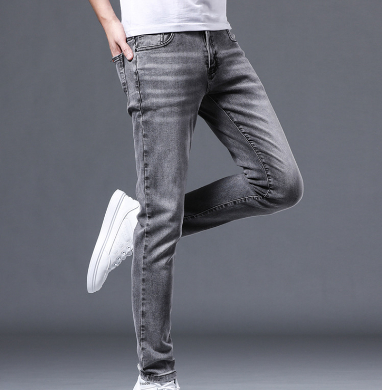 Men's Thin Straight Jeans Image 4