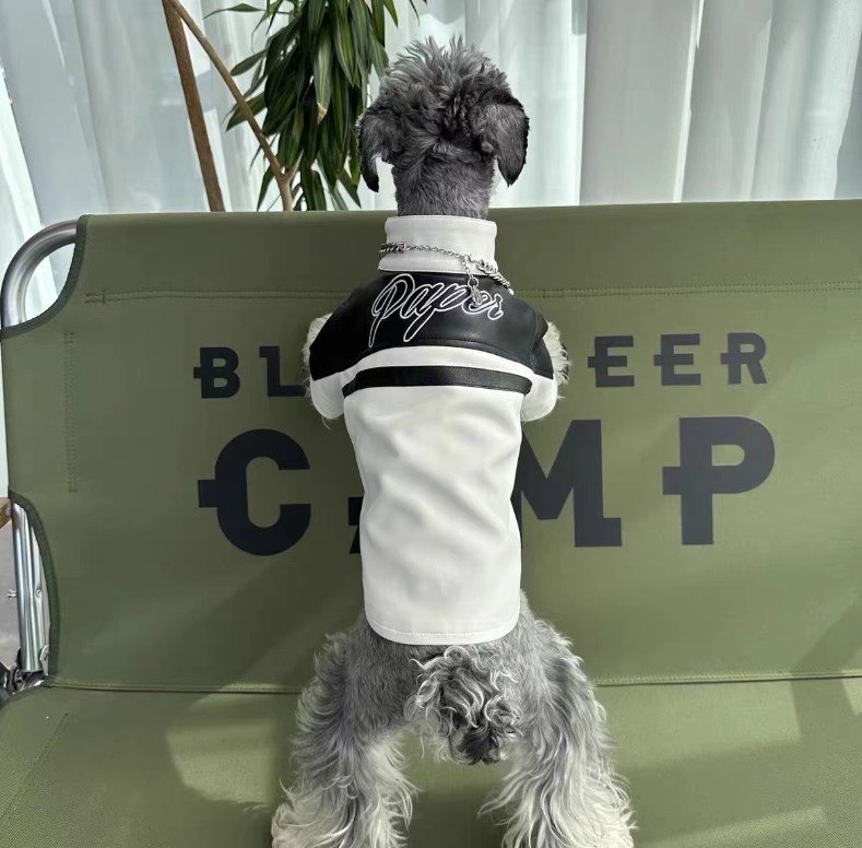 Pet Casual Embroidery Leather Dog Clothes