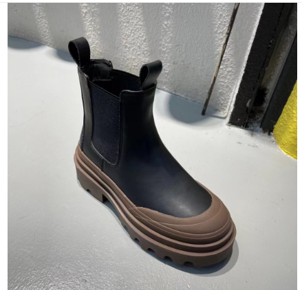 Women's Leather Mid-tube Thick-soled Thick-heel Martin Boots