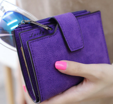 Korean Student Matte Leather Zipper Wallet
