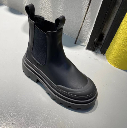 Women's Leather Mid-tube Thick-soled Thick-heel Martin Boots