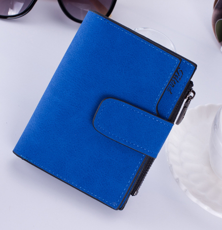 Korean Student Matte Leather Zipper Wallet