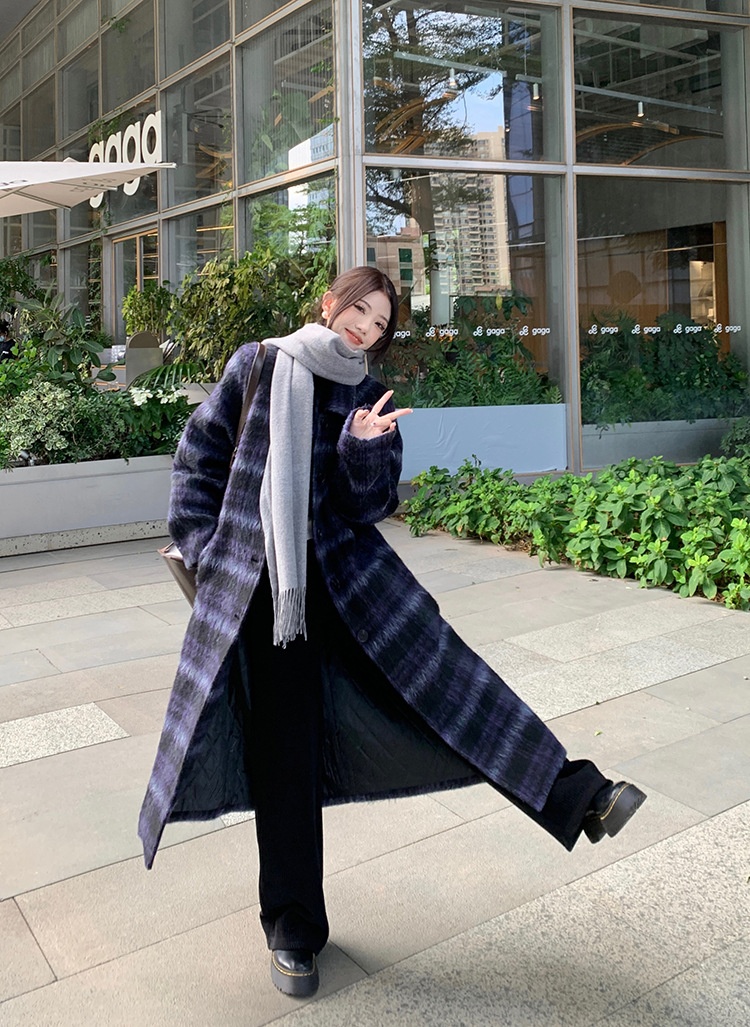 Retro Plaid Woolen Coat Image 8