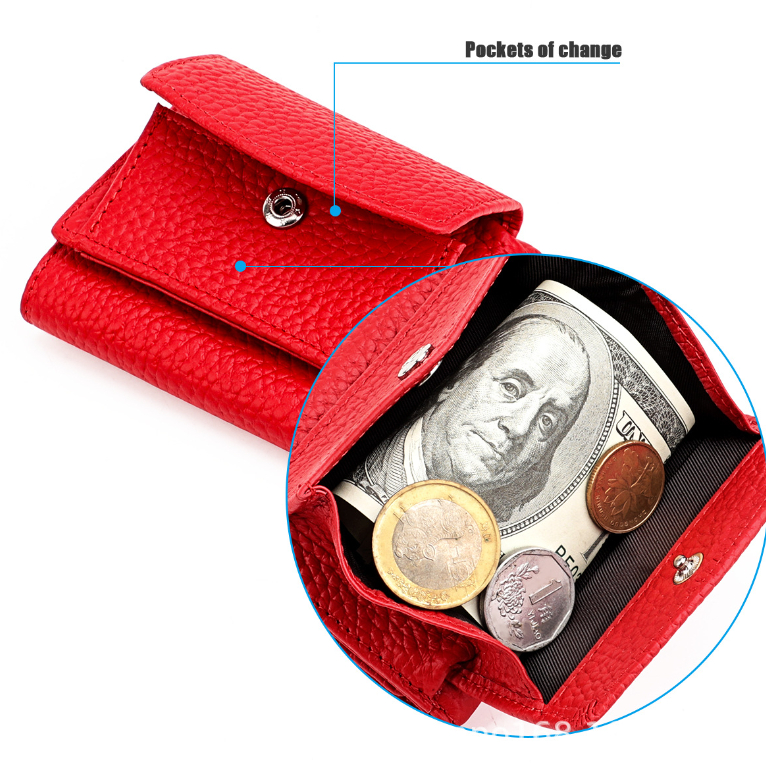 Leather Mini Purse in Light Blue
