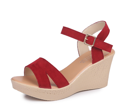 High-heeled Suede Open-toe Casual Sandals