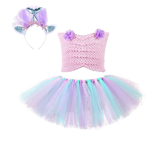 Mermaid Navel Tube Top Skirt Suit