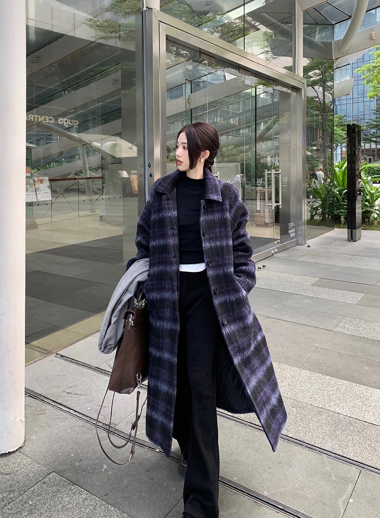 Retro Plaid Woolen Coat Image 5