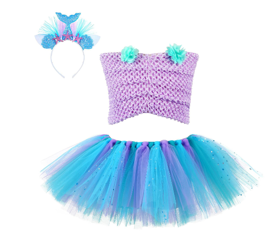 Mermaid Navel Tube Top Skirt Suit