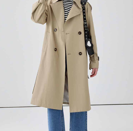 Lace-up collar trench coat image 3