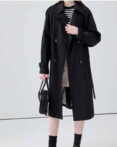 Lace-up collar trench coat image 1