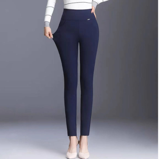 Women Wear Elastic Waist Stretch Long Pants - Image 2