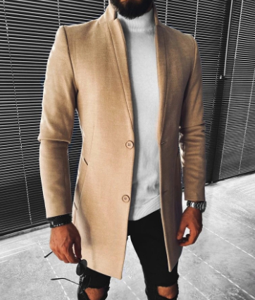 Double-Sided Woolen Coat Front View