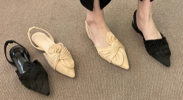 Flat Bottom Bow-Knot Women's Shoes - Side View