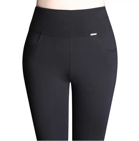 Women Wear Elastic Waist Stretch Long Pants - Image 1