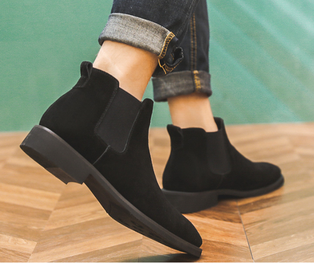 Leather Pointed High-Top Tooling Martin Boots Image 2