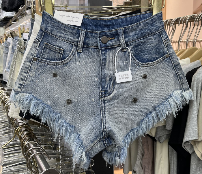 Heavy Industry Women's Ripped Denim Shorts - Blue