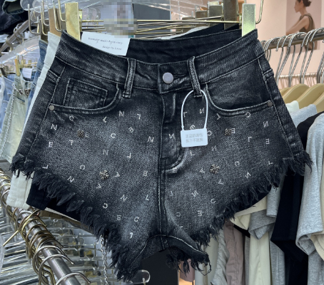 Heavy Industry Women's Ripped Denim Shorts - Black
