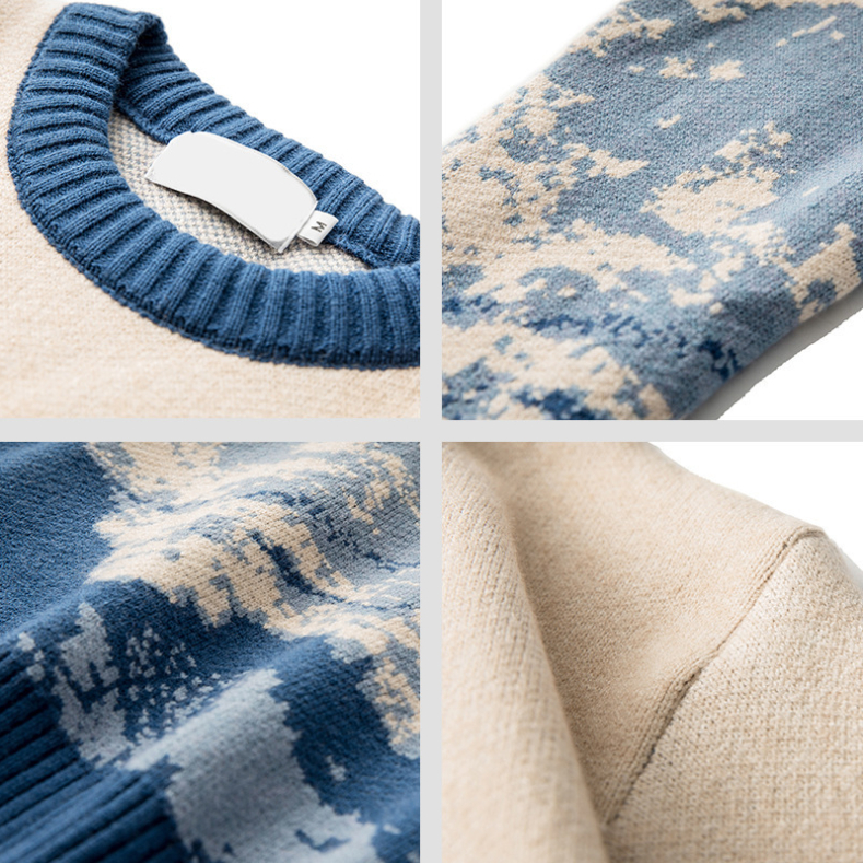 Ukiyo-e Jacquard Sweater - Front View