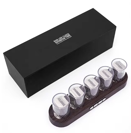 Decorazione desktop della sala giochi - LED incandescente tubo NIXIE orologio. Splendidi e colorati effetti di illuminazione RGB. Modalità di visualizzazione multiple. Confezione regalo di fascia alta