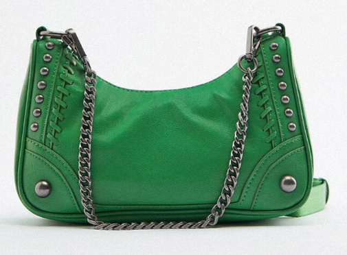 Vintage Heavy Industry Rivet Chain Underarm Bag Image 3