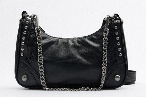 Vintage Heavy Industry Rivet Chain Underarm Bag Image 2