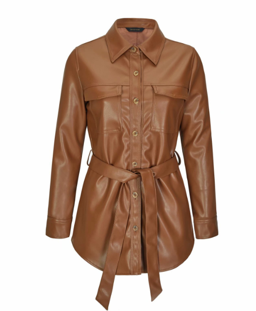 Lapel Textured Waist Street Jacket Image 2