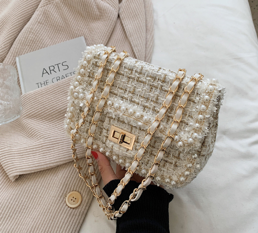 Pearl Messenger Small Square Bag