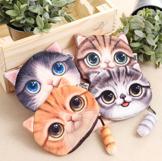 3D Big Eyed Cat Coin Purse Image 2