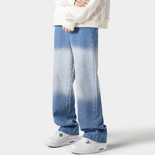 Distressed Washed Gradient Ripped Jeans 1