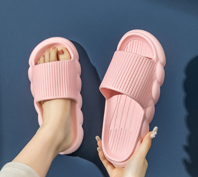 Wave Bottom Slippers Pink