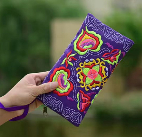 Handmade Embroidered Wristlet