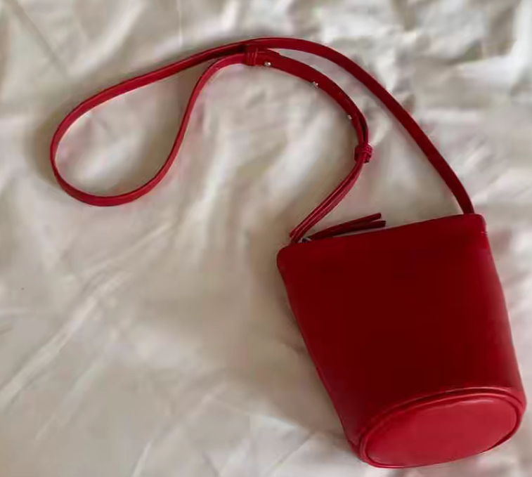 Red Bucket Bag Side View