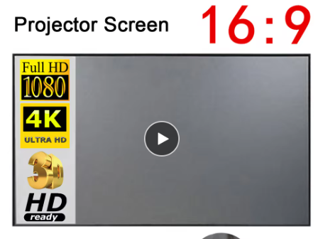 Portable Projector Screen Simple Curtain Anti-Light 60/70/80/100/120 Inches Projection Screens for Home Outdoor Office Projector image