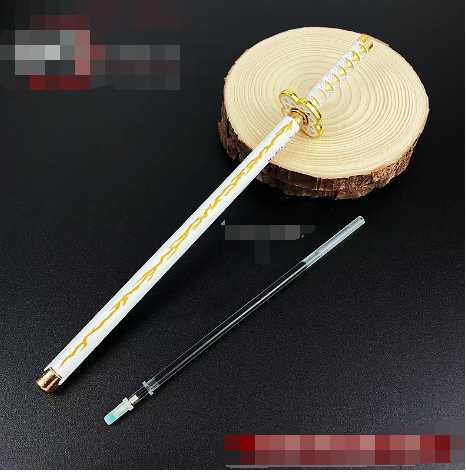 New Styles Japan Anime Demon Model Gel Pen 0.5mm Black Refill with Pen Rack Cosplay Prop Kid Student Gift Slayer Weapon Sword