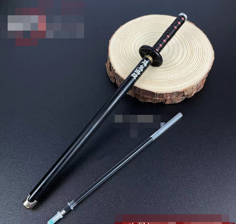 New Styles Japan Anime Demon Model Gel Pen 0.5mm Black Refill with Pen Rack Cosplay Prop Kid Student Gift Slayer Weapon Sword