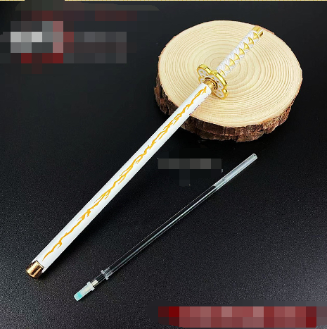 New Styles Japan Anime Demon Model Gel Pen 0.5mm Black Refill with Pen Rack Cosplay Prop Kid Student Gift Slayer Weapon Sword