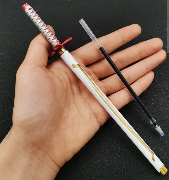 New Styles Japan Anime Demon Model Gel Pen 0.5mm Black Refill with Pen Rack Cosplay Prop Kid Student Gift Slayer Weapon Sword