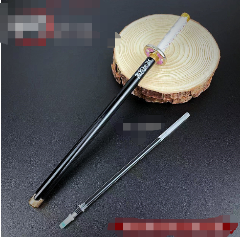 New Styles Japan Anime Demon Model Gel Pen 0.5mm Black Refill with Pen Rack Cosplay Prop Kid Student Gift Slayer Weapon Sword