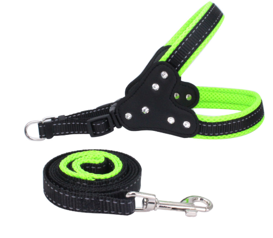 Rhinestone Pet Reflective Gallus Traction Sleeve Image 2