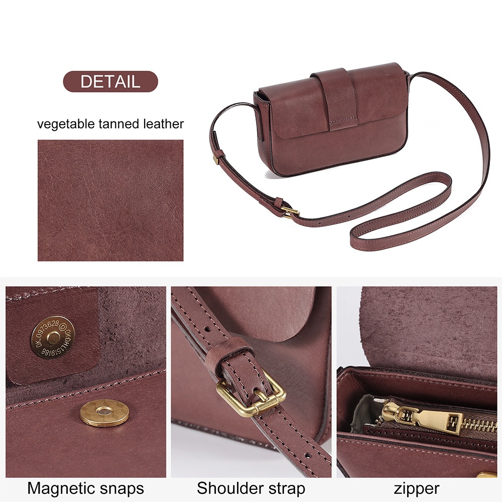 Simple Leather Mobile Phone Bag Mini Small Square