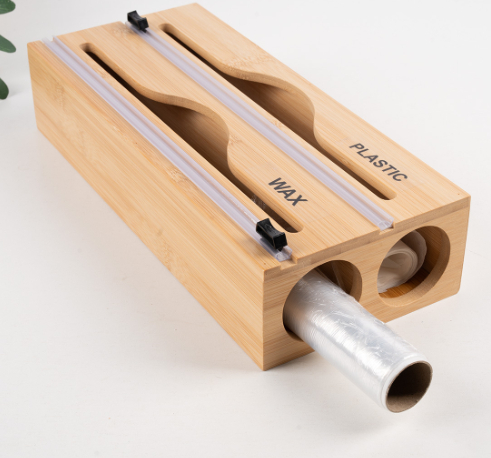Bamboo Cling Film Cutter Box - Two Grids
