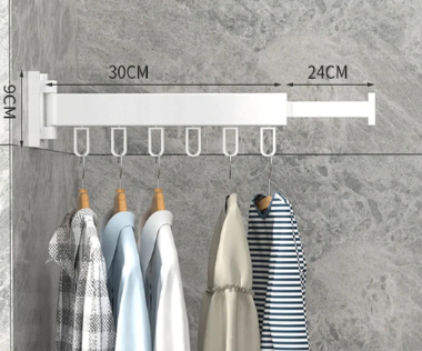 SpaceSave? Retractable Wall Mount Clothes Rack