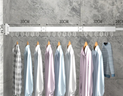 SpaceSave? Retractable Wall Mount Clothes Rack