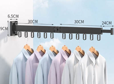 SpaceSave? Retractable Wall Mount Clothes Rack