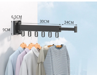 SpaceSave? Retractable Wall Mount Clothes Rack