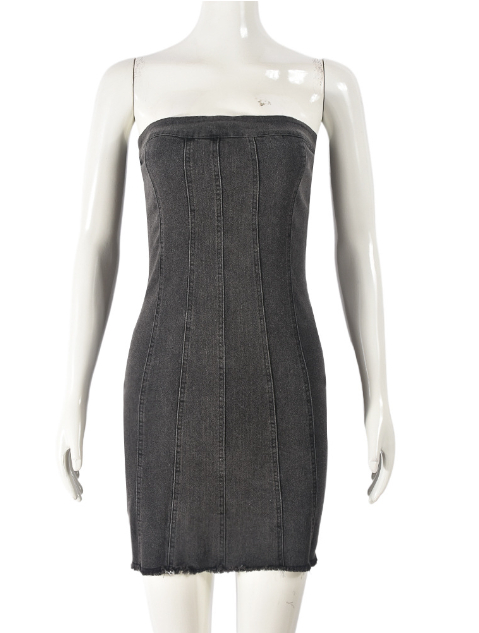 Backless Denim Tube Dress 15