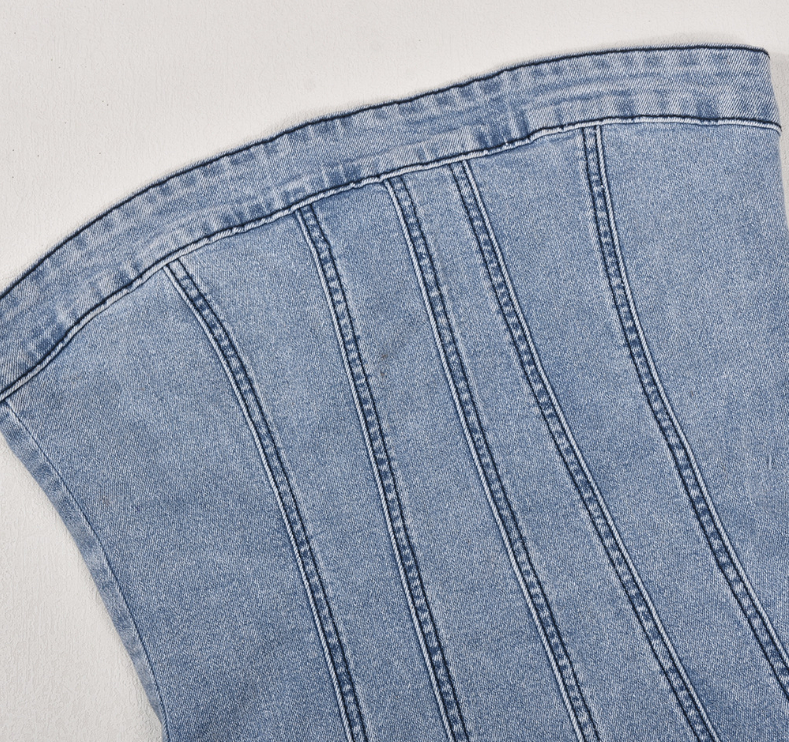 Backless Denim Tube Dress 13