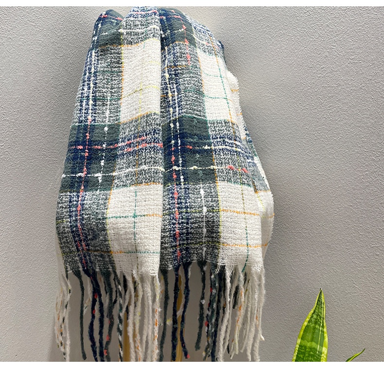 Starry galaxy plaid scarf in full view